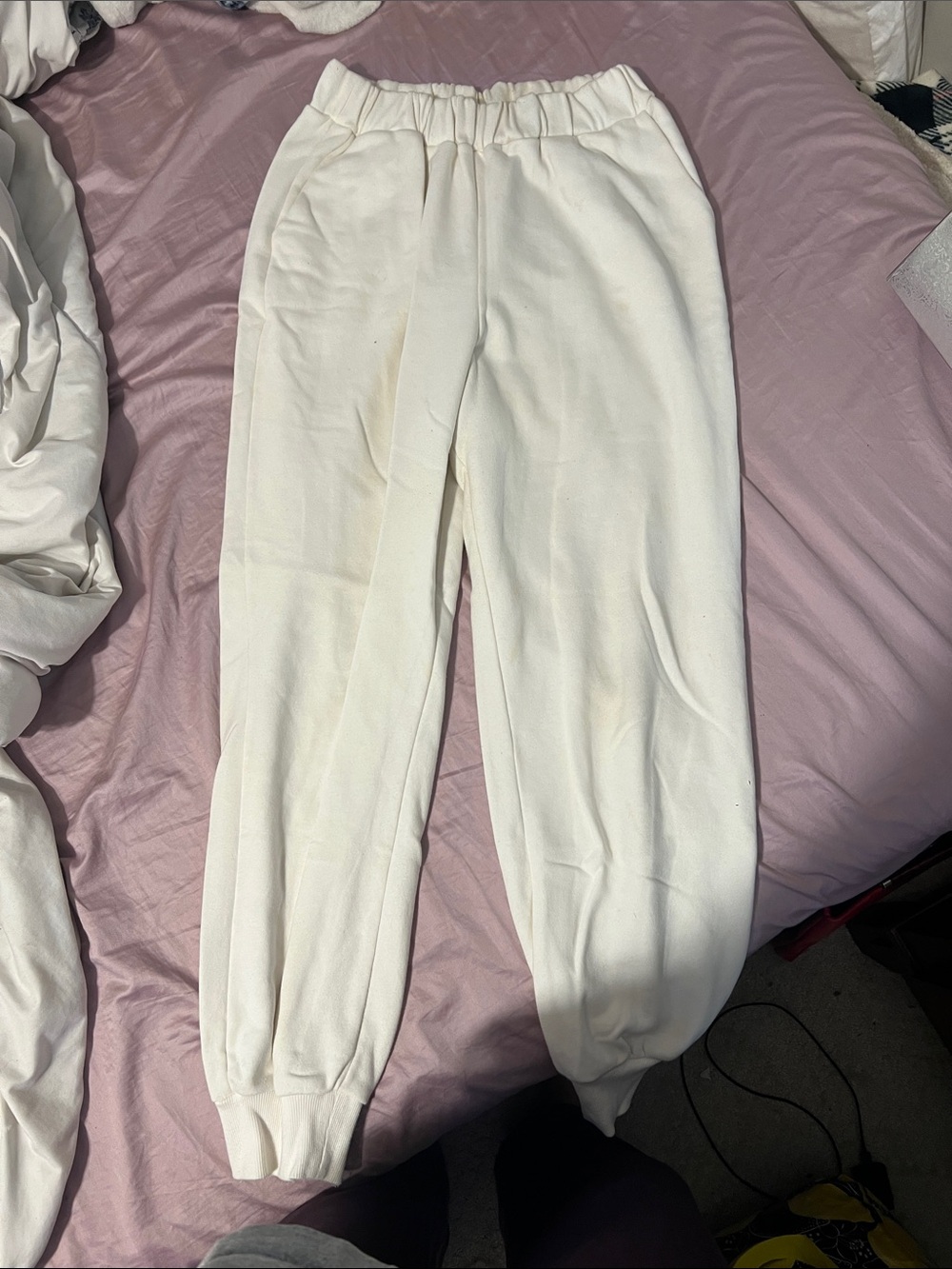 Prologue Cream Elastic Waist Sweatpants
